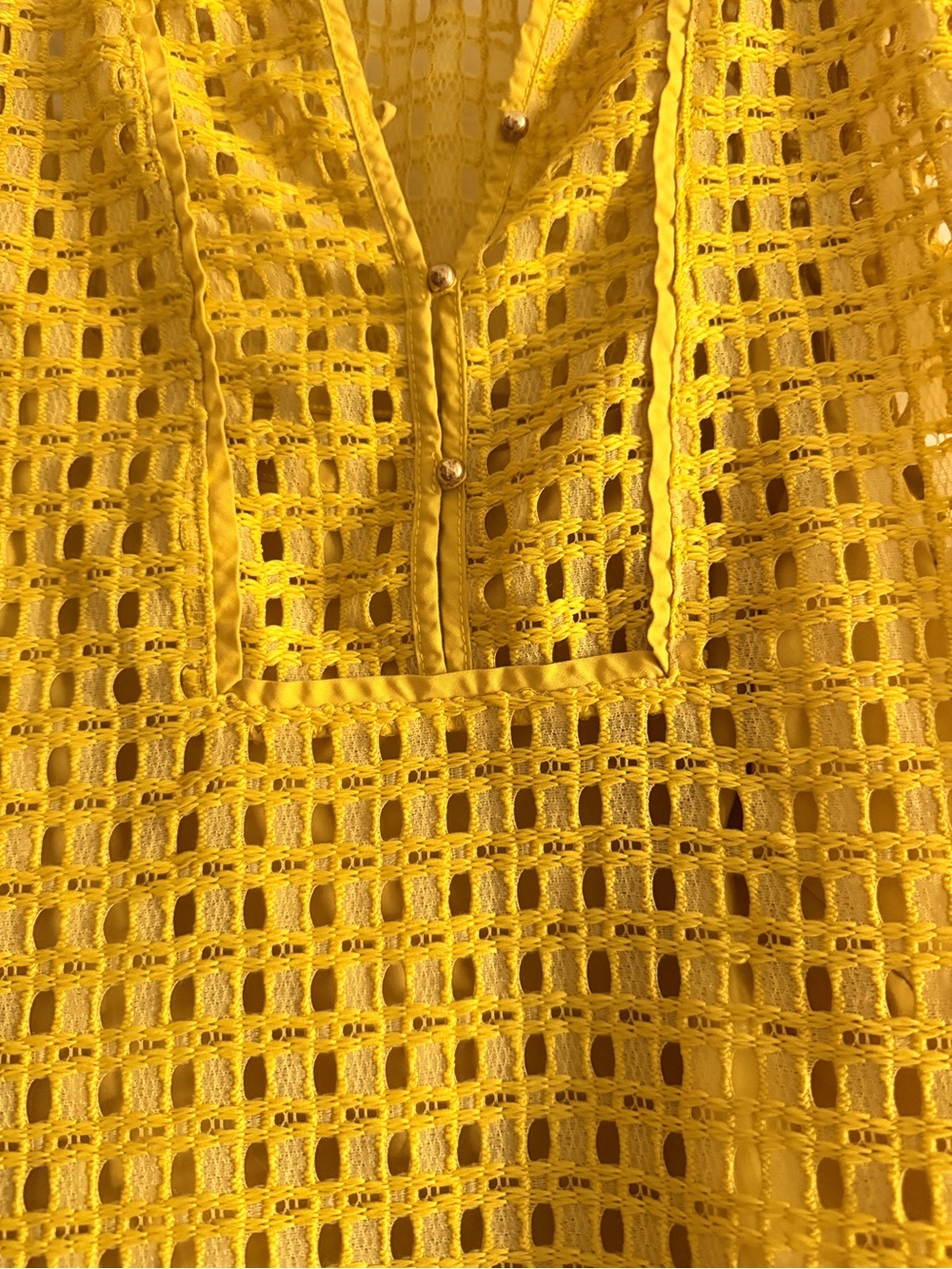 Banana Republic Yellow Crochet Short-Sleeve Blouse - Picture 2 of 6